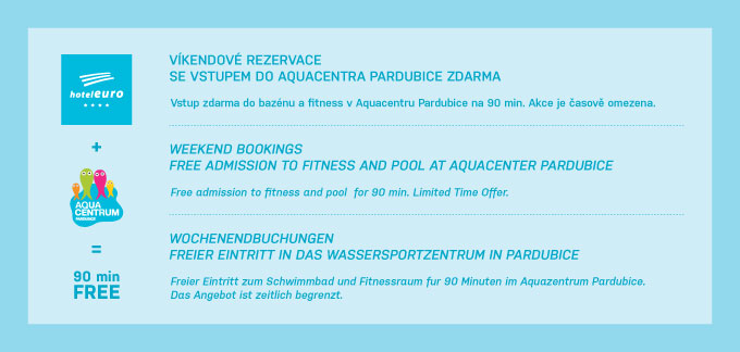 Víkendová rezervace se vstupem do Aquacentra Pardubice zdarma